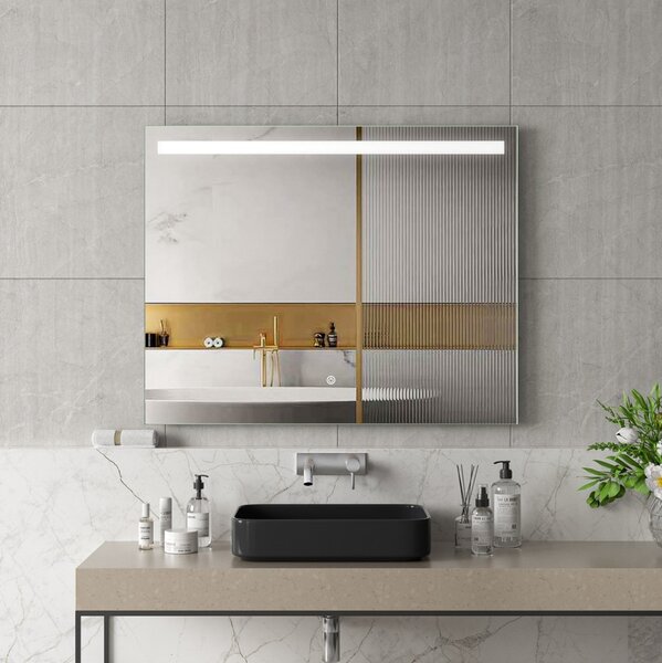Erga Scarlet, téglalap alakú LED tükör 100x80cm, 690 lm, 3 fényszín, elölről világítás, ERG-V01-128-1080-00