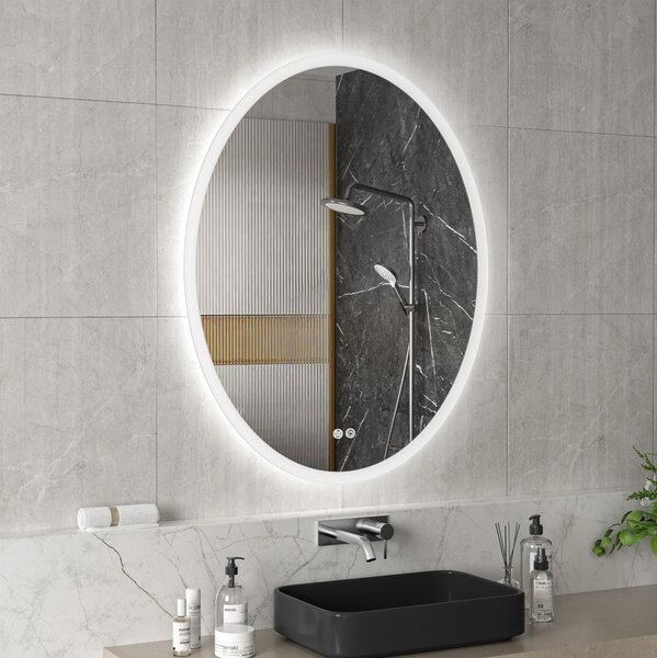 Erga Paola, ovális LED tükör 80x100cm, 2645 lm, 3 fényszín, első és hátsó világítás, ERG-V01-302-1080-00