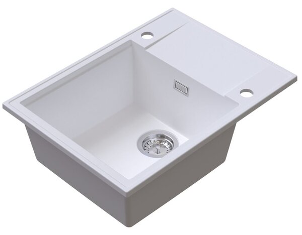 SINK Quality Quality Sink55 gránit mosogató, 620x460x215 mm, fehér, SKQ-SINK.W.1KKO