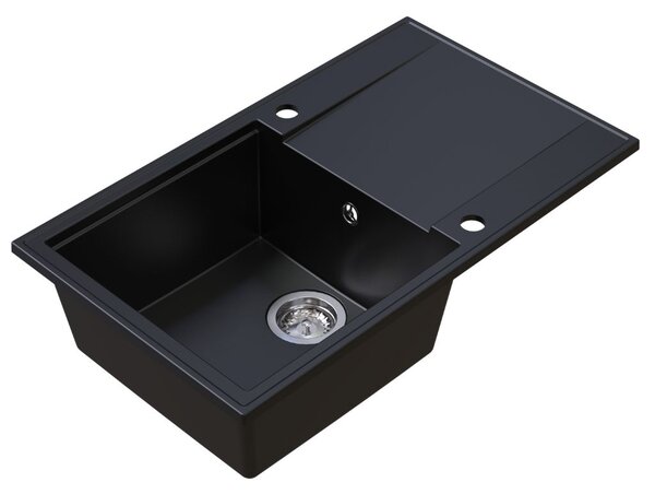 SINK Quality Quality Sink55 mosogató, gránit konyhai mosogató 780x460x215 mm, fekete, SKQ-SINK.C.1KDOL