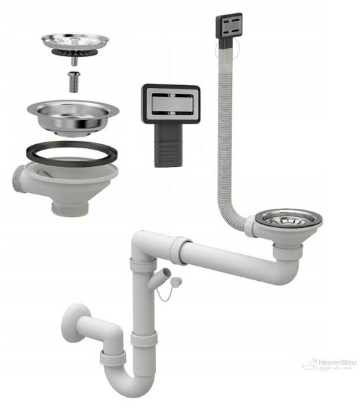 SINK Quality Quality Sink55 gránit mosogató, 680x460x215 mm + króm szifon, bézs, SKQ-SINK.P.1KDO.X