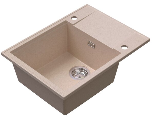Sink Quality Sink55, gránit konyhai mosogató 620x460x215 mm, bézs, SKQ-SINK.P.1KKO