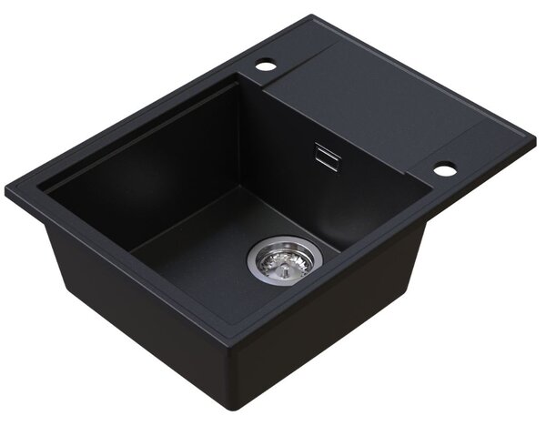 SINK Quality Quality Sink55 mosogató, gránit konyhai mosogató 620x460x215 mm, fekete, arany pöttyökkel, SKQ-SINK.L.1KKO