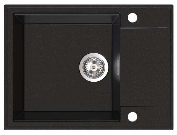 SINK Quality Quality Sink55 mosogató, gránit konyhai mosogató 620x460x215 mm, fekete, arany pöttyökkel, SKQ-SINK.L.1KKO