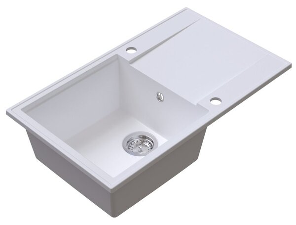 SINK Quality Quality Sink55 gránit mosogató, 780x460x215 mm, fehér, SKQ-SINK.W.1KDOL