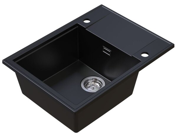SINK Quality Quality Sink55 mosogató, gránit konyhai mosogató 620x460x215 mm, fekete, SKQ-SINK.C.1KKO