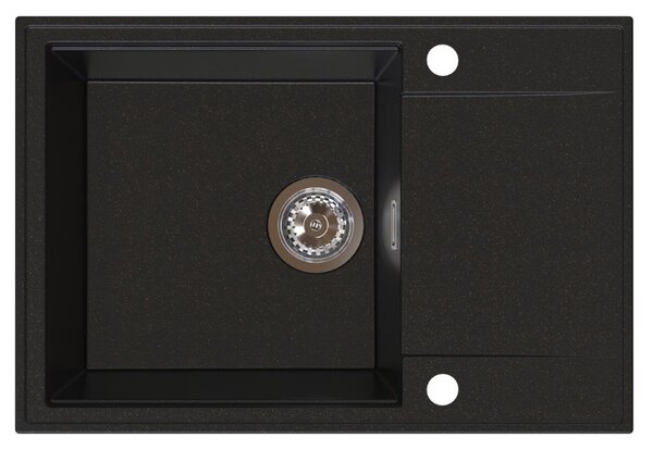 SINK Quality Quality Sink55 mosogató, gránit konyhai mosogató 680x460x215 mm, fekete, arany pöttyökkel, SKQ-SINK.L.1KDO