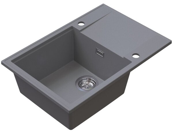 SINK Quality Quality Sink55 mosogató, gránit konyhai mosogató 680x460x215 mm, szürke, SKQ-SINK.D.1KDO