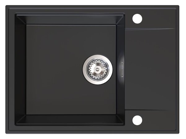 SINK Quality Quality Sink55 mosogató, gránit konyhai mosogató 620x460x215 mm, fekete, SKQ-SINK.C.1KKO