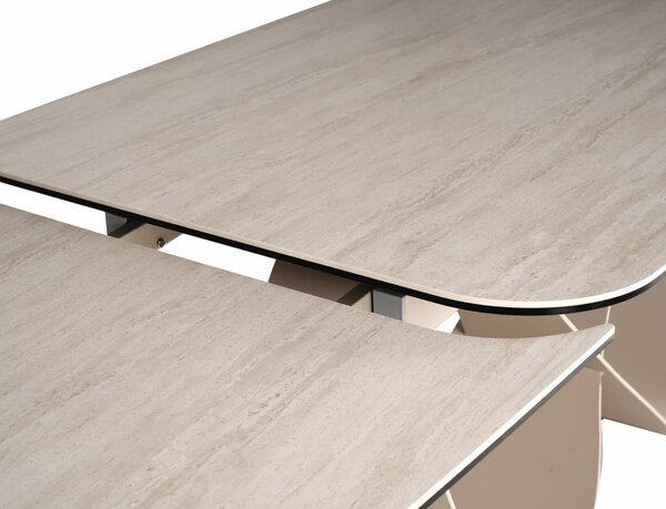 Infinity Ceramic Bővíthető Étkezőasztal Travertine Kerámia Bézs Matt Kasmír