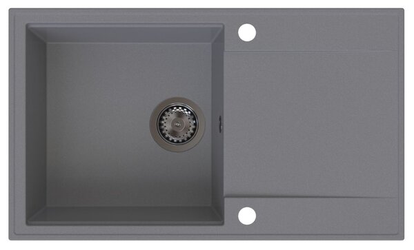 SINK Quality Quality Sink55 mosogató, gránit konyhai mosogató 780x460x215 mm + grafit szifon, szürke, SKQ-SINK.D.1KDOL.XB