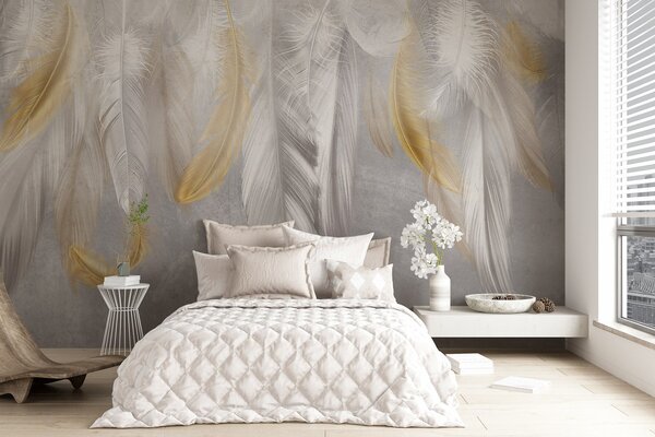 Fotótapéta Puha tollak, amelyek kecsesen hullámzanak lefelé, Modern fotótapéta, Modern fotótapéta, w08670 - Muralas.hu