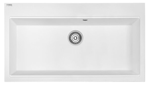 Laveo Tau, 1 rekeszes gránit mosogató 900x500x215 mm, fehér, LAV-SBT_B109