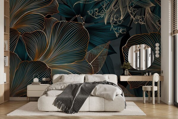 Fotótapéta Elegáns virágos design sötét tónusokban, Modern fotótapéta, Népszerű fotótapéta, w08675 - Tapeko.hu