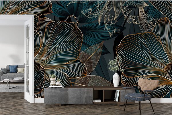 Fotótapéta Elegáns virágos design sötét tónusokban, Modern fotótapéta, Népszerű fotótapéta, w08675 - Tapeko.hu