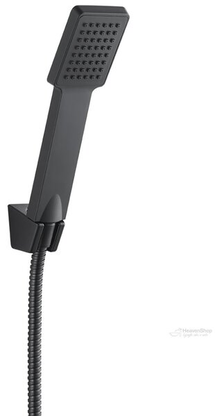 Laveo Kvadrato, fali kádcsaptelep Orca kézizuhany-szettel, 150 mm, matt fekete, LAV-BLQA710D