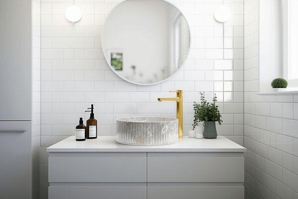 Invena Glamour Trend, pultra szerelhető mosdó 360x360x120 mm, kőutánzat, INV-CE-63-703-C