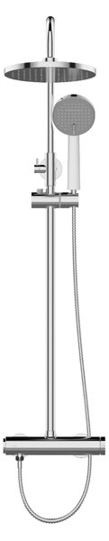 Invena Kalitea, egykaros zuhanycsaptelep 22x22 cm-es esőztető zuhanyfejjel és kézi zuhanyfejjel, króm, INV-AU-72-001-V