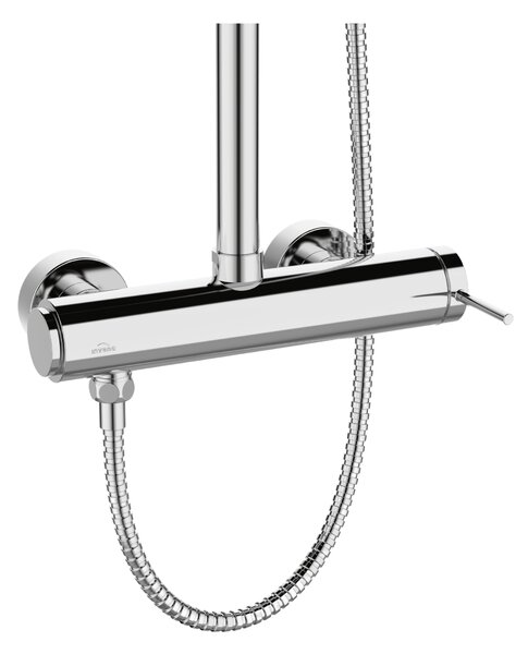 Invena Kalitea, egykaros zuhanycsaptelep 22x22 cm-es esőztető zuhanyfejjel és kézi zuhanyfejjel, króm, INV-AU-72-001-V