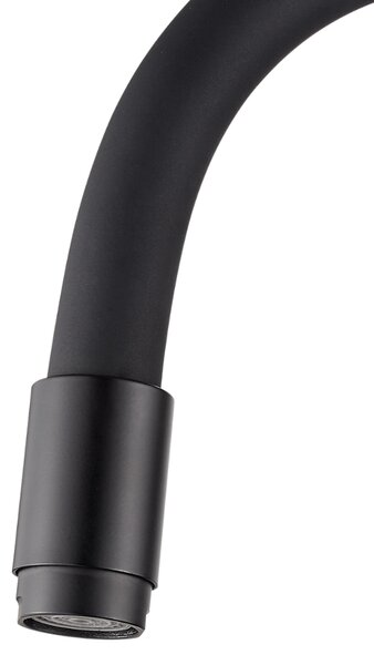 Invena Ligaria, magas mosogatós csaptelep elasztikus karral, Eco Start rendszerrel, matt fekete, INV-BZ-39-004-L