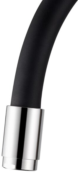 Invena Ligaria, magas mosogatós csaptelep elasztikus karral, Eco Start rendszerrel, matt króm-fekete, INV-BZ-39-008-L