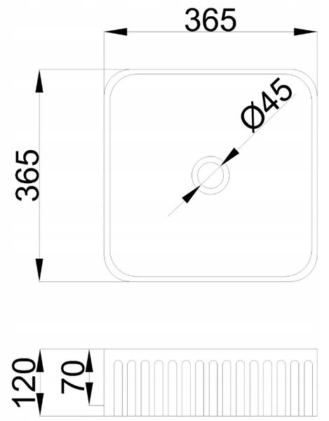 Invena Invena, négyzet alakú kerámia mosdó 365x365x120 mm, fényes fehér, INV-CE-63-K01-L
