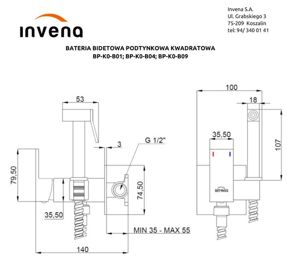 Invena Invena, falsík alatti bidécsaptelep, fényes arany, INV-BP-K0-B09-L