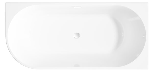 Invena Invena, szabadon álló kád 170x80x58 cm, jobb oldali, fényes fehér, króm túlfolyó, INV-AN-02-11P-KPL