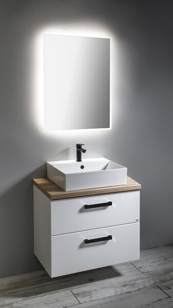 Aqualine Aqualine, VEGA mosdó szekrény, 82x67,6x43,8 cm, 2x fiókos, fehér, VG083