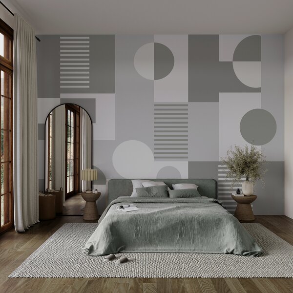 Fotótapéta Szürke és fehér geometrikus minta, Modern fotótapéta, Modern fotótapéta, w02916 - Muralas.hu