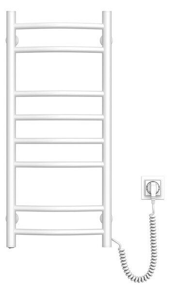 Aqualine Aqualine, SUPE elektromos törölközőszárító, 360x800mm, 107W, fehér, SU140