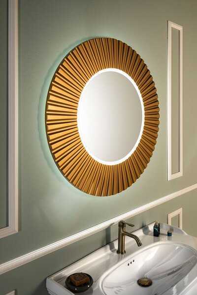 Sapho Sapho, PRIDE STRIP kerek tükör LED világítással a keretben, átmérő 75cm, bronz, PD754