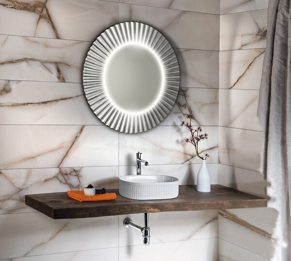 Sapho Sapho, PRIDE STRIP kerek tükör LED világítással a keretben, átmérő 75cm, bronz, PD754