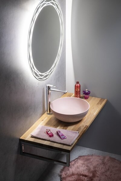 Sapho Sapho, FORMIGO beton pultra szerelhető mosdó, átmérő 39cm, matt rózsaszín, FG321