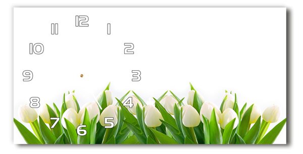 Vízszintes üvegóra Fehér tulipán