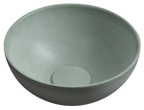 Sapho Sapho, MINOR beton pultra szerelhető mosdó, 26 cm átmérőjű, matt zöld, MR26023