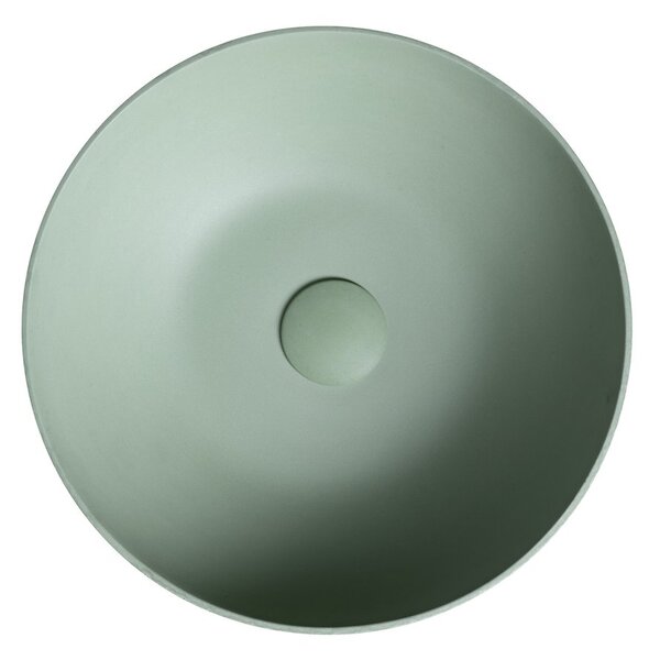 Sapho Sapho, FORMIGO beton pultra szerelhető mosdó, 39 cm átmérőjű, matt zöld, FG323