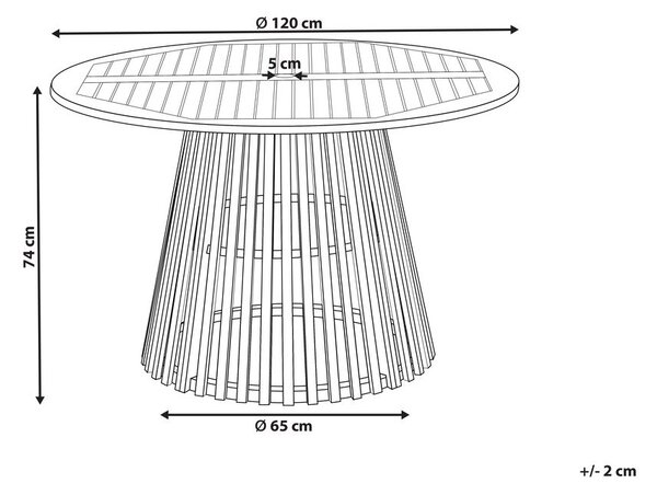 Kerti asztal AGELLO 120 cm 120 cm Akácfa Barna