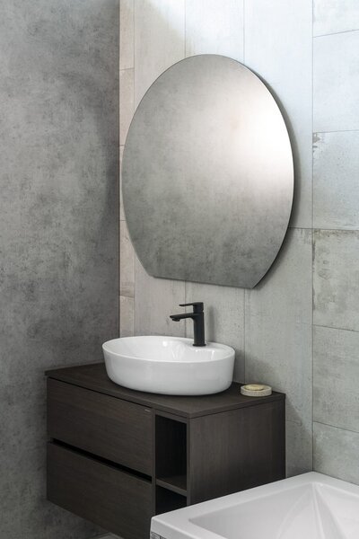 Sapho Sapho, DARA CUT LED háttérvilágítású tükör 20W, ø 100x90cm, fűtőfólia, 34900CI