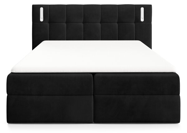 Wilsondo DANCER kárpitozott boxspring ágy fedőmatraccal - fekete Méret: 180x200