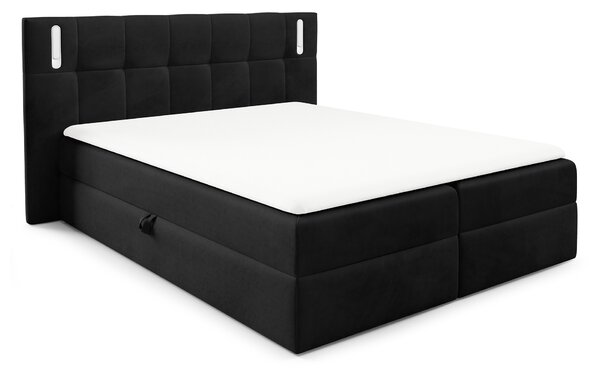 Wilsondo DANCER kárpitozott boxspring ágy fedőmatraccal - fekete Méret: 180x200