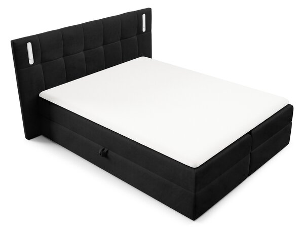 Wilsondo DANCER kárpitozott boxspring ágy fedőmatraccal - fekete Méret: 180x200