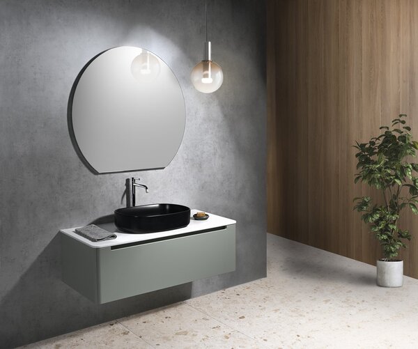 Sapho Sapho, DARA CUT LED háttérvilágítású tükör 20W, ø 100x90cm, fűtőfólia, 34900CI