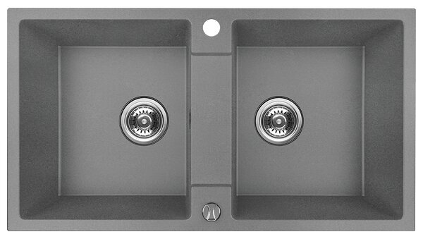 Kuchinox Rab, 2 rekeszes gránit mosogató 800x440x186 mm, szürke, LAV-SBF_520Y