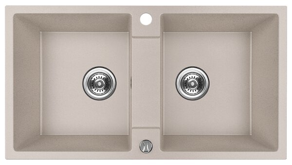 Kuchinox Rab, 2 rekeszes gránit mosogató 800x440x186 mm, bézs, LAV-SBF_420Y