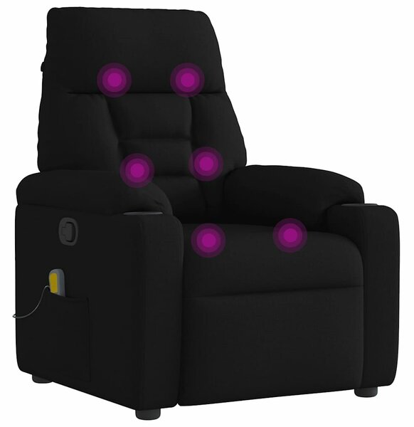 VidaXL fekete szövet dönthető masszázsfotel