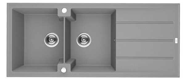 Laveo Canaria, 2 rekeszes gránit mosogató 1160x500x207 mm, szürke, LAV-SPC_521T
