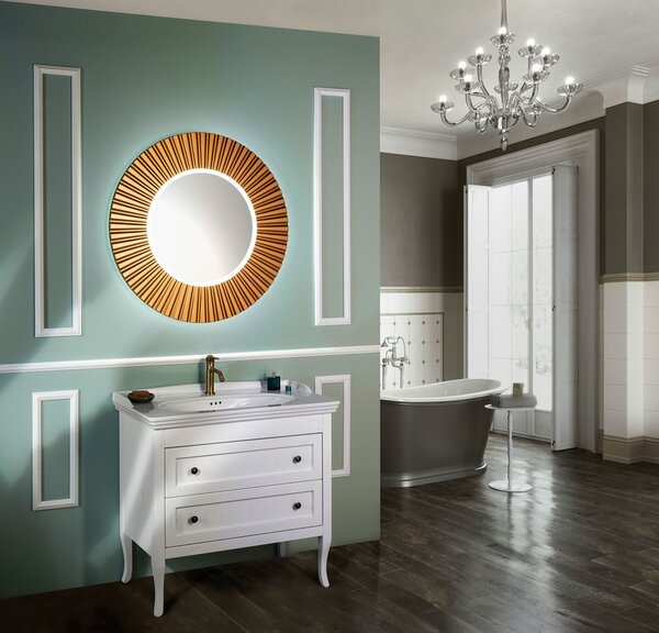 Sapho Sapho, PRIDE STRIP kerek tükör LED világítással a keretben, átmérő 75cm, bronz, PD754