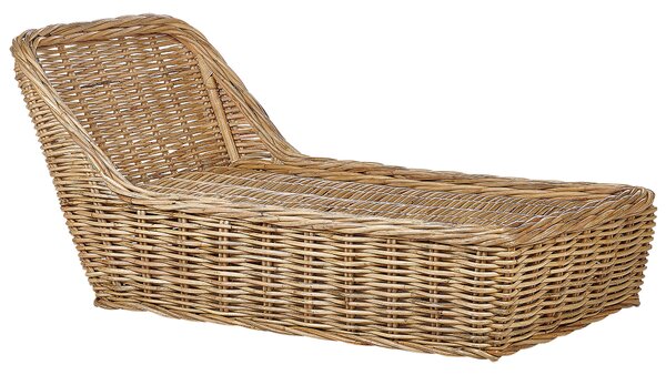 Napozóágy párnával BELSITO Rattan Természetes
