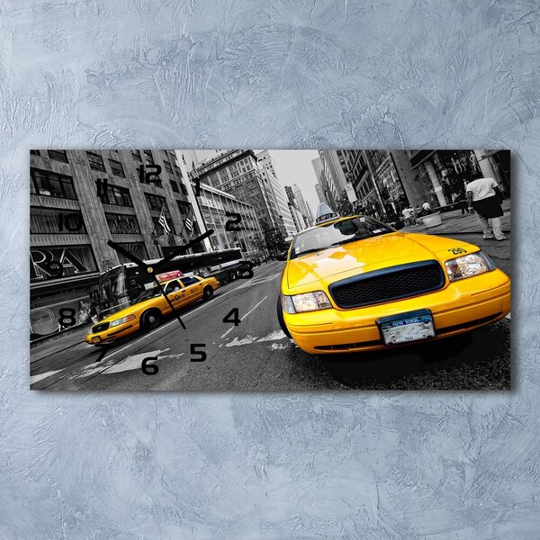 Négyszögletes üvegóra vízszintesen New york taxi